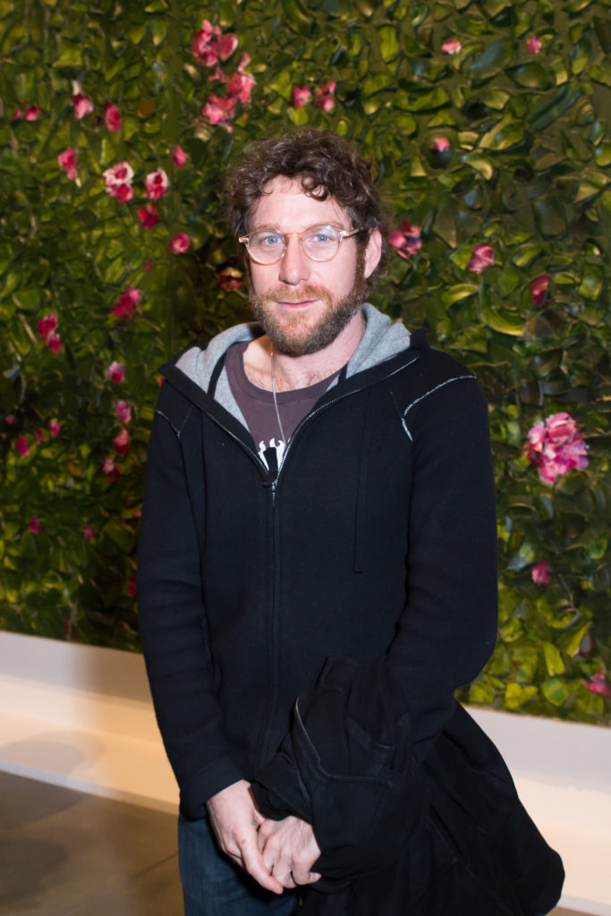 Dustin Yellin at "Julian Schnabel: New Plate Paintings" at Pace Gallery. Courtesy of Sam Deitch/BFA. 