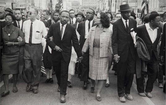 Morton Broffman, Dr. King and Coretta Scott King Leading Marchers, Montgomery, Alabama, March 1965 , Photo courtesy The Bronx Museum of the Arts