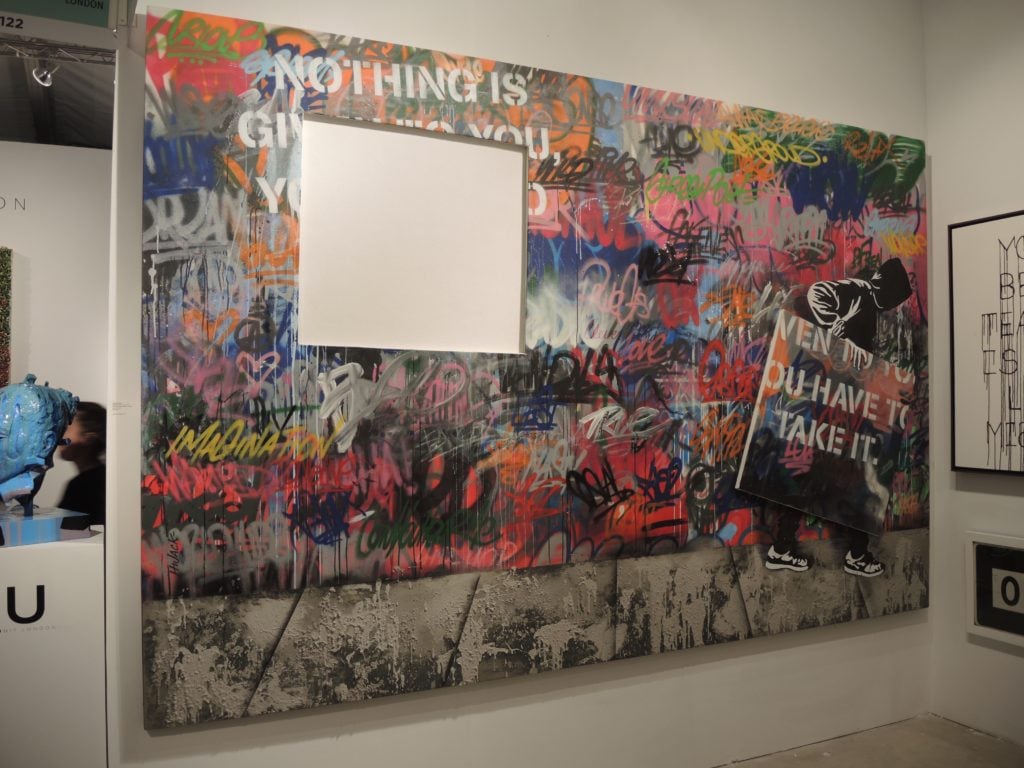 Hijack, <em>Nothing Is Given to You</em> at Contessa Gallery at Art Wynwood. Courtesy of Sarah Cascone. 