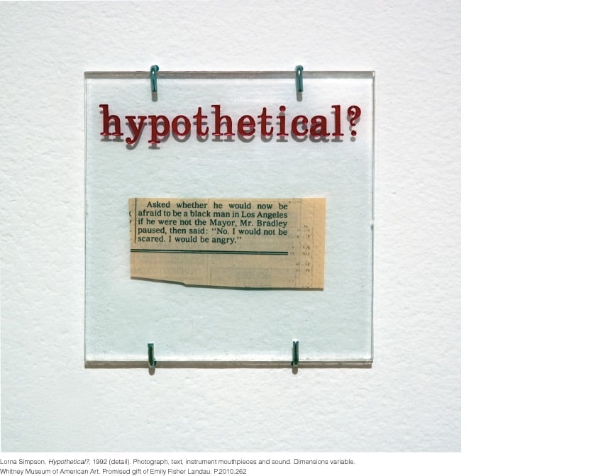 "Lorna Simpson: Hypothetical?" Courtesy of the Fisher Landau Center for Art.
