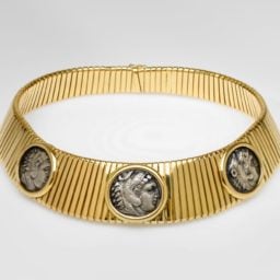 Bulgari, Necklace With Coins Of Heracles, Italian (circa 1980s), gold and silver. William Francis Warden Fund and Morris and Louise Rosenthal Fund. Courtesy of the Museum of Fine Arts Boston.