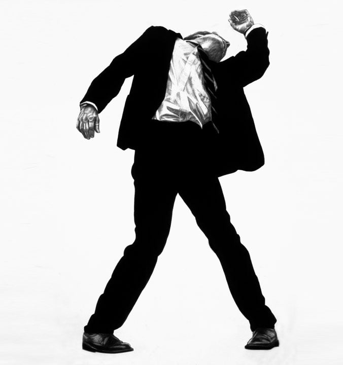 Robert Longo, <em>Untitled (Rick)</em>, from the series "Men in the Cities" (1979–83). Courtesy the artist and Metro Pictures, New York.