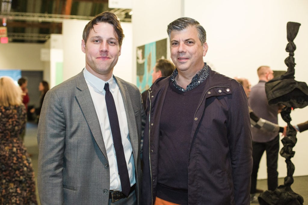 Tim Fleming and guest at Art Los Angeles Contemporary. Courtesy of Art Los Angeles Contemporary, © Gina Clyne Photography. 