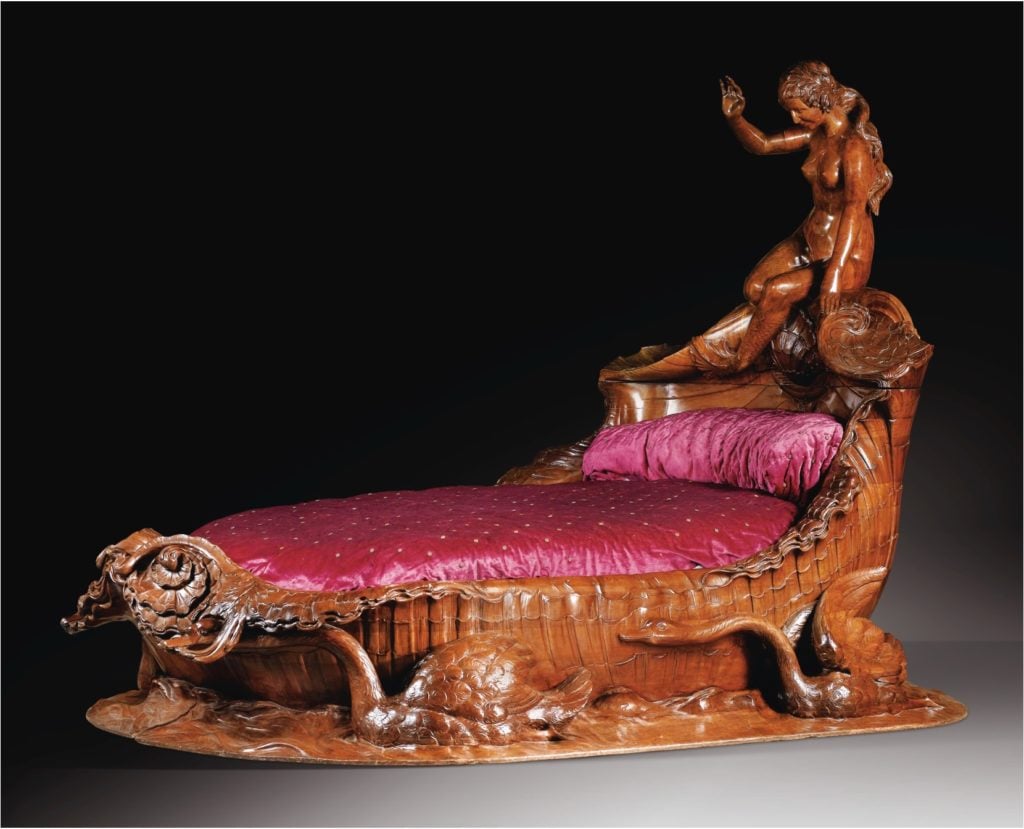 French, second half 19th century, An exceptional carved mahogany bed. Photo: courtesy of Sotheby's.