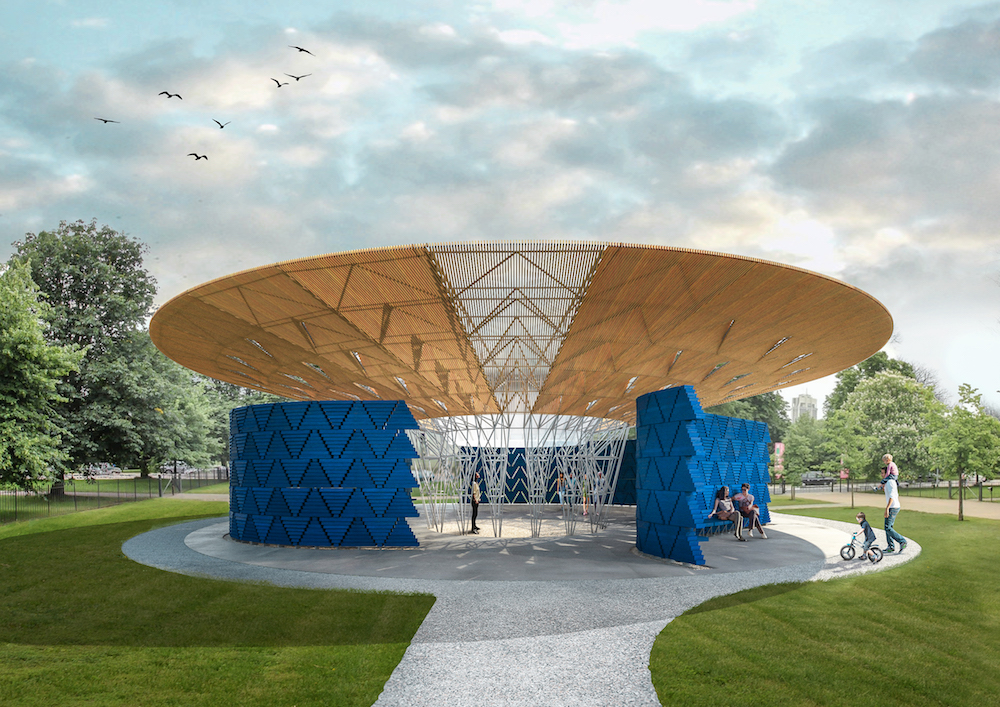 Serpentine Pavilion Exterior 2017, Designed by Francis Kéré, Design Render ©Kéré Architecture