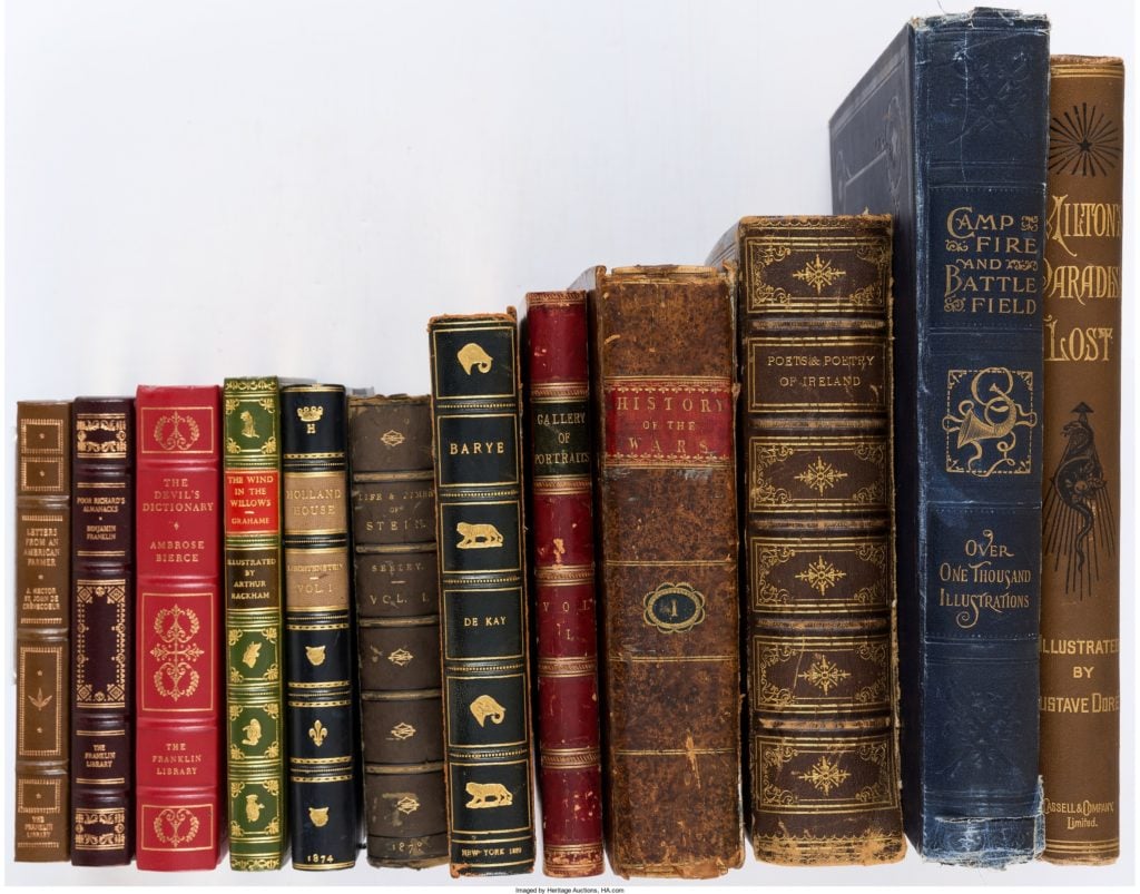 Various volumes from Sylvester Stallone's book collection. Courtesy Heritage Auctions.