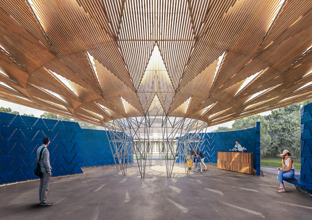 Serpentine Pavilion Interior 2017, Designed by Francis Kéré, Design Render, ©Kéré Architecture