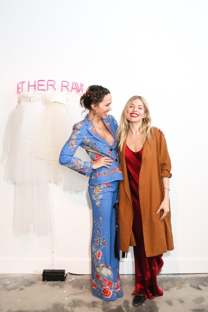 Zoe Buckman and Sienna Miller at the opening of "Zoe Buckman: Imprison Her Soft Hand" at the Project for Empty Space. Courtesy of Noa Griffel/BFA. 