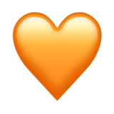 Orange Heart emoji. Courtesy of Emojipedia.