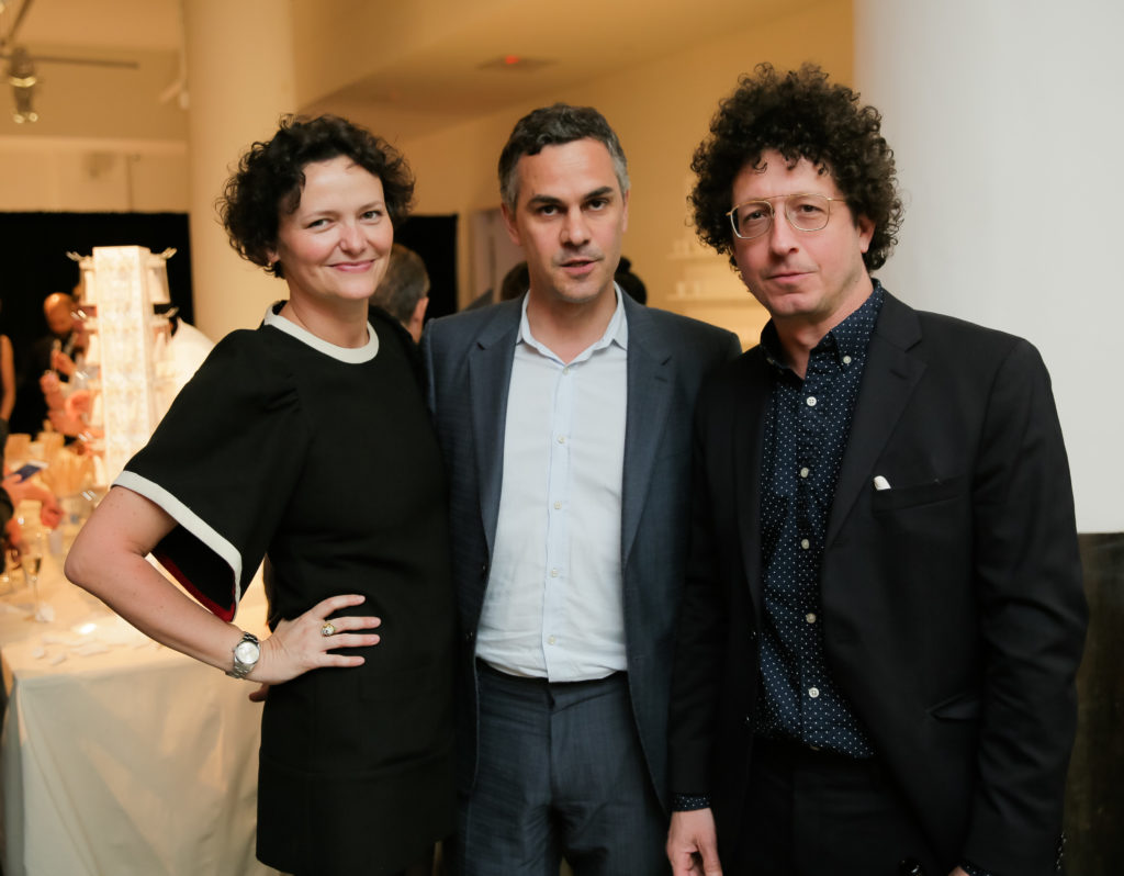Massimiliano Gioni, Cecilia Alemani, and Tony Matelli at the Public Art Fund 40th anniversary celebration. Courtesy of Max Lakner/BFA. 
