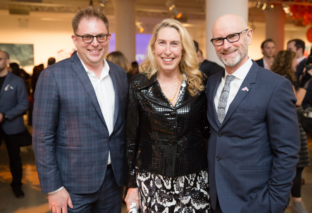 Brett Littman, Lisa Phillips, and Nicholas Baume at the Public Art Fund 40th anniversary celebration. Courtesy of Max Lakner/BFA. 