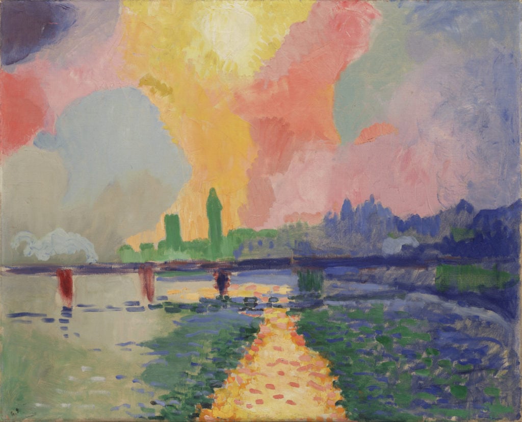 André Derain, <em>Charing Cross Bridge</em> (1905–06). Courtesy of the Museum of Modern Art. Fractional gift of Mr. and Mrs. David Rockefeller. © 2016 Artists Rights Society (ARS), New York / ADAGP, Paris. Photo: Paige Knight.