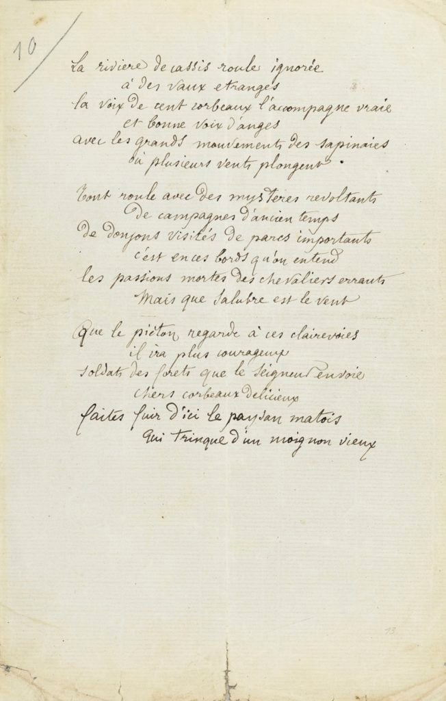 Arthur Rimbaud, <i>The River of Cassis</i> (1872) Courtesy Sotheby's Paris.