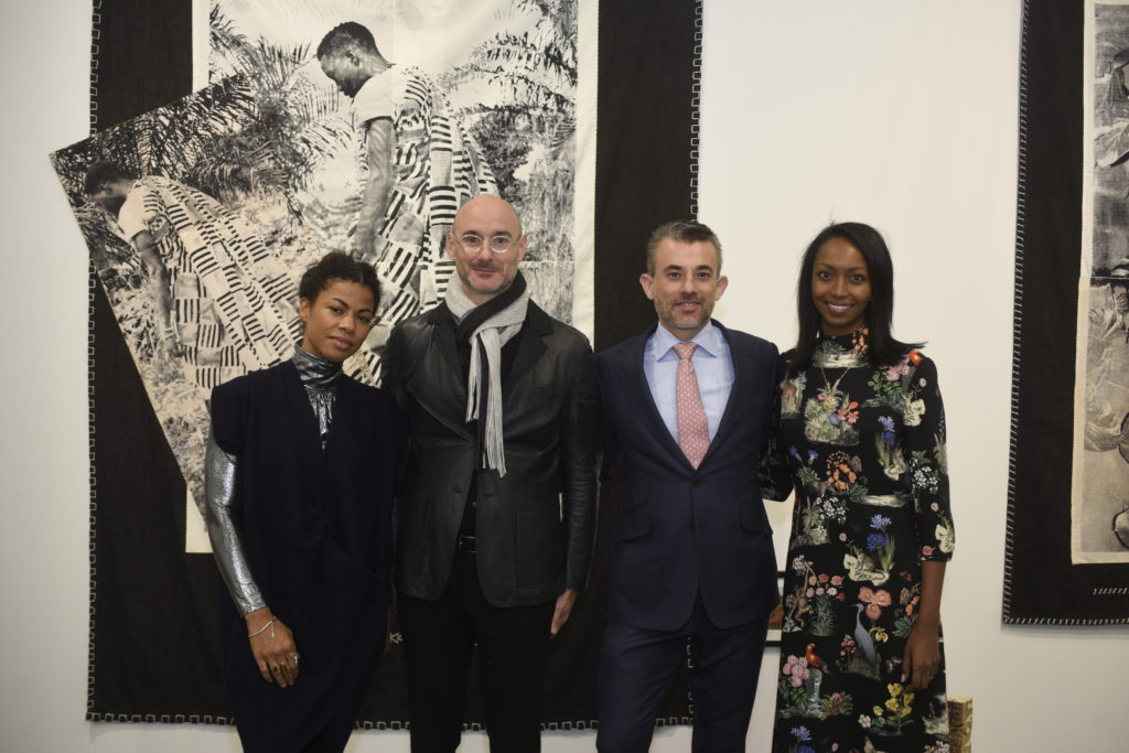 Zora Opoku, Benjamin Genocchio, Mariane Ibrahim, and Andrea Danese, CEO of Athena Art Finance Corp. courtesy of Teddy Wolff/the Armory Show.