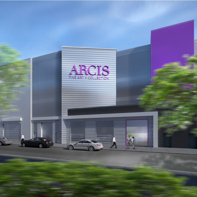 A rendering of the Arcis art storage facility, a free port, under construction in Harlem. Courtesy Arcis.