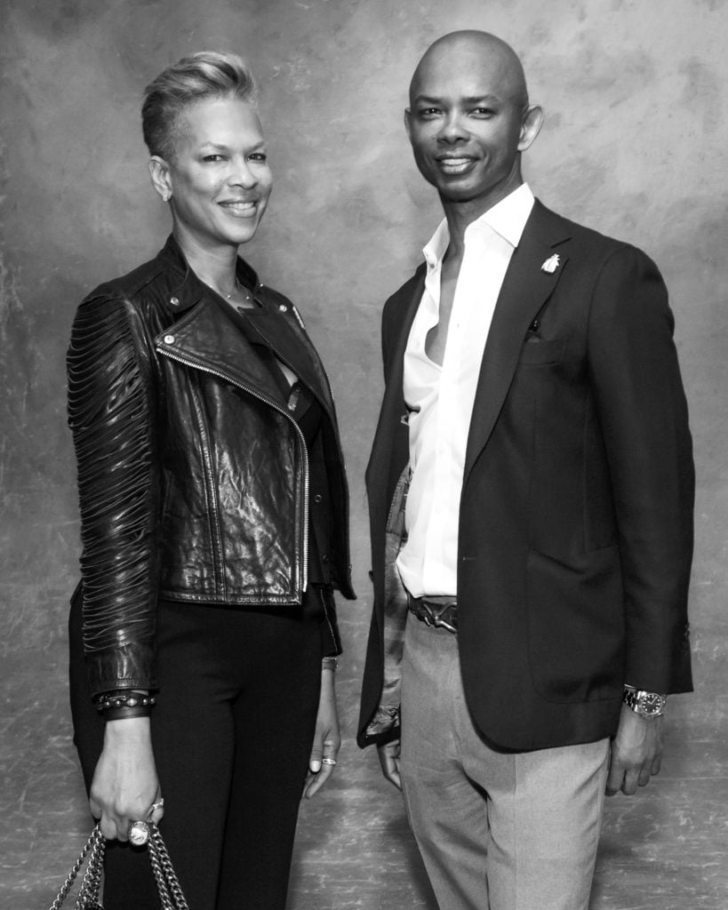 Tonya Lewis Lee and Spencer Means at the opening reception for “Irving Penn: Centennial.” Courtesy of Tiffany Sage/BFA.