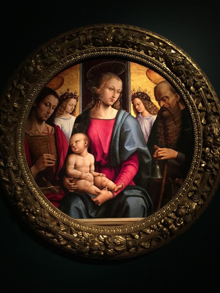 Bartolomeo Bonone, The Madonna and Child with Saints John the Baptist and Anthony Abbot and Two Angels (16th century). Photo Lorena Muñoz-Alonso.
