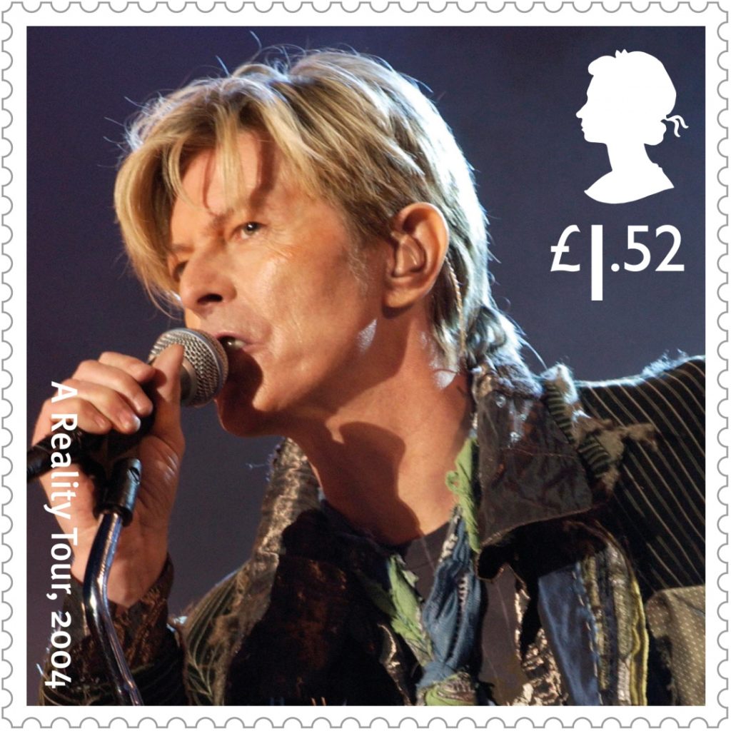 The Royal Mail's David Bowie Stamp featuring a photo from his 2004 "A Reality Tour." Courtesy of the Royal Mail. 