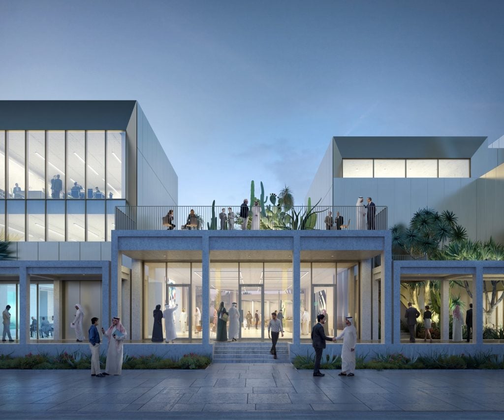 Rendering of the entrance to Jameel Arts Centre Dubai. Courtesy of Serie