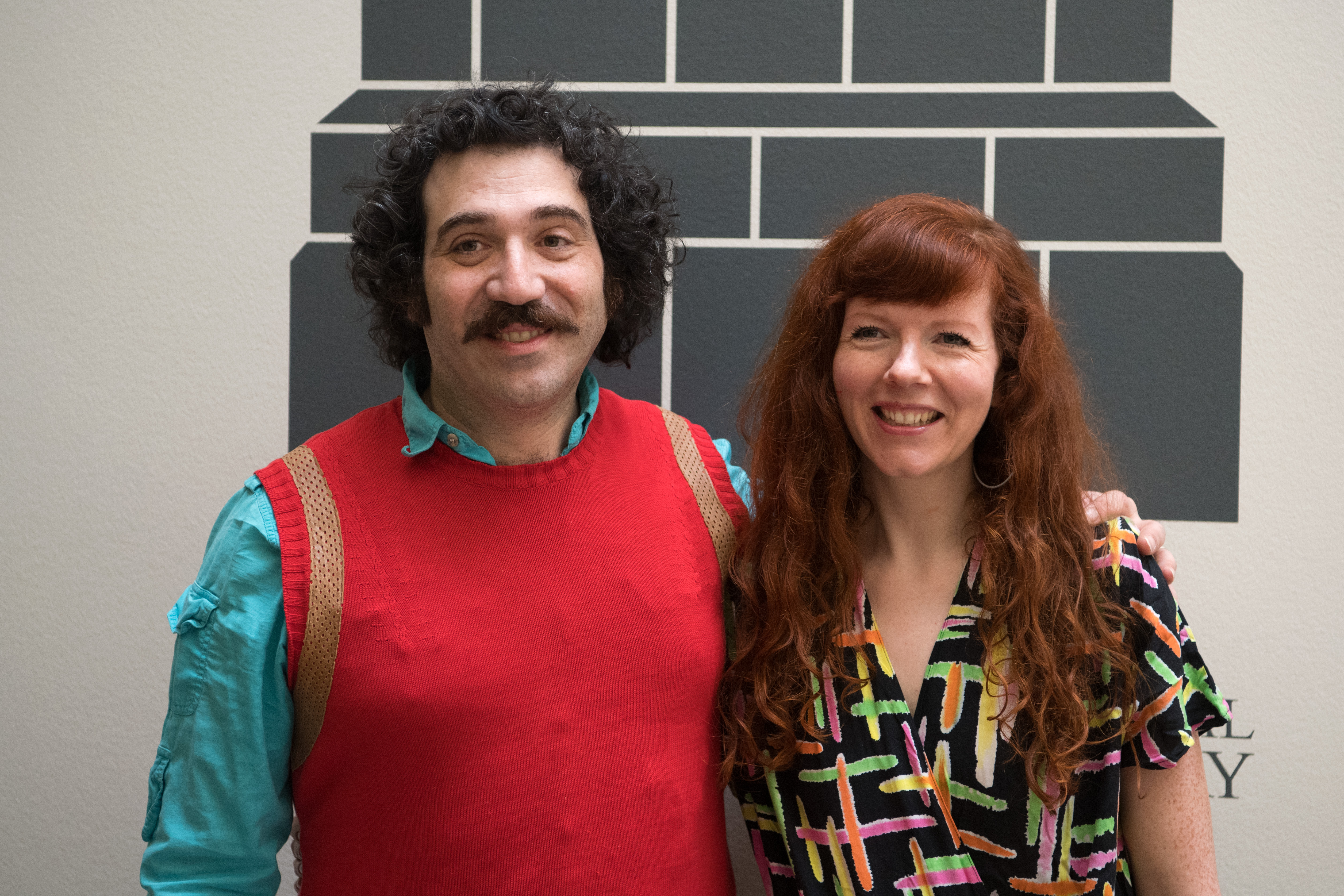 American artist Michael Rakowitz and British artist Heather Phillipson pose for photographs during the announcement that their art works will be installed on the Fourth Plinth in Trafalgar Square, on March 21, 2017 at the National Gallery in London, England. Photo Courtesy Carl Court/Getty Images.