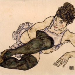 Egon Schiele, Reclining Woman With Green Stockings (1917). Courtesy of Galerie St. Etienne.
