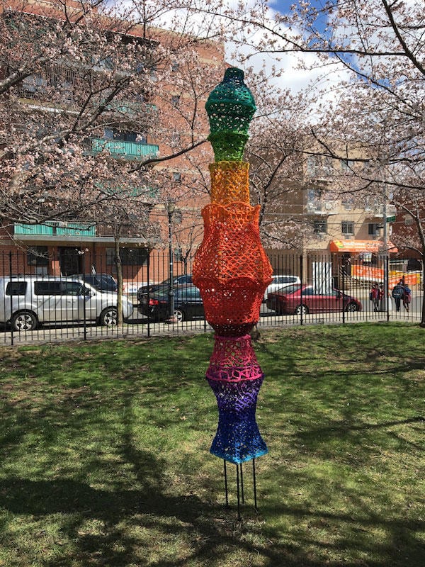 Antonia A. Perez, <em>Light Spectrum</em> at Lewis H. Latimer House. Courtesy of New York City Parks Department. 