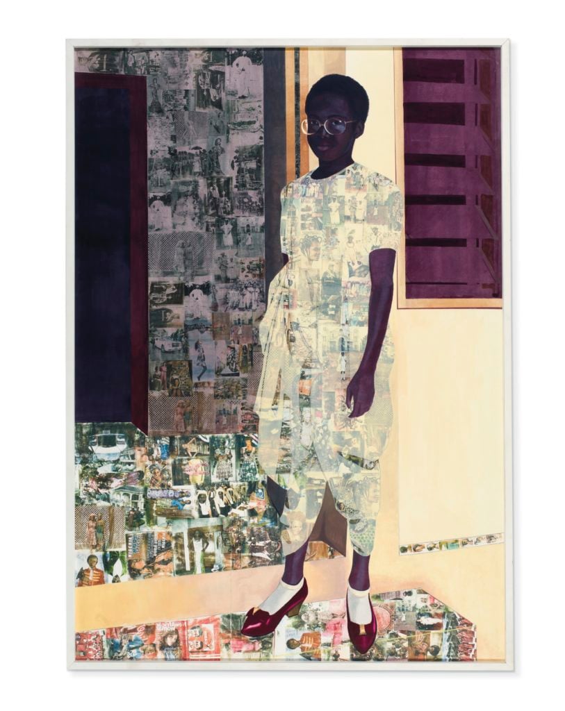 Njideka Akunyili Crosby, <i>The Beautyful Ones</i> (2012). Courtesy Christie's.