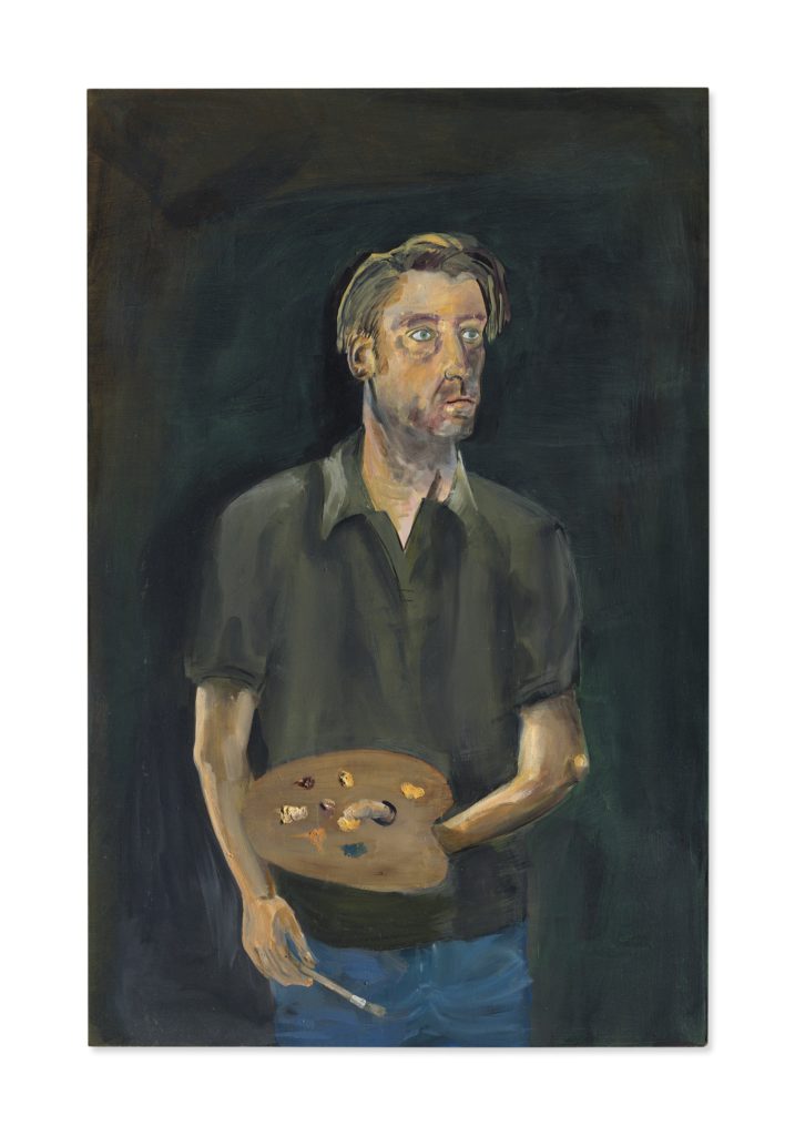 Albert Oehlen, <i>Self-Portrait with Palette</i> (2005). Courtesy Christie's.