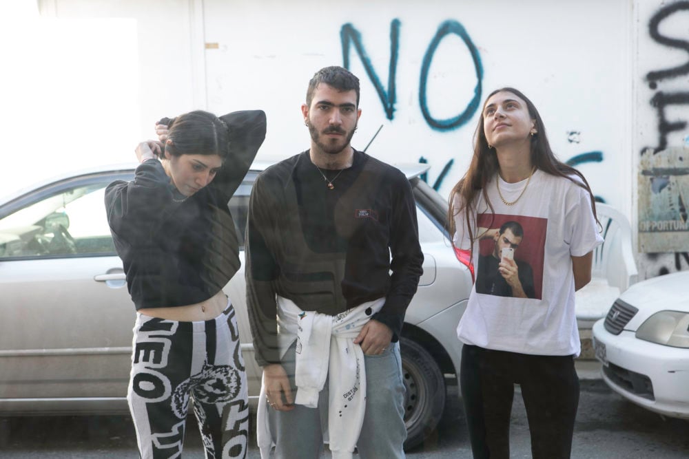 Maria Toumazou, Orestis Lazouras, Marina Xenofontos of Neoterismoi Toumazou. Photo by Eleni Papadopoulou