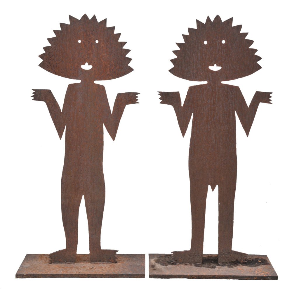 Pair of iron figures, man and woman, New York origin (circa 1970). Offered by Village Braider. Courtesy of the New York Botanical Garden. 