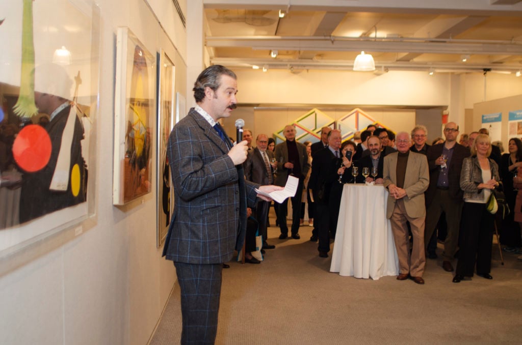 Nicholas D. Lowry at Swann's 75th Anniversary Party. Courtesy of Swann Auction Galleries. 
