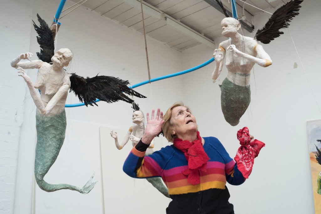 Paula Rego and The Flying Mermaids. Photo ©Nick Willing.