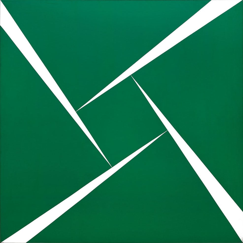Carmen Herrera, Green and White (1956). Courtesy Ella Fontanals-Cisneros Collection.