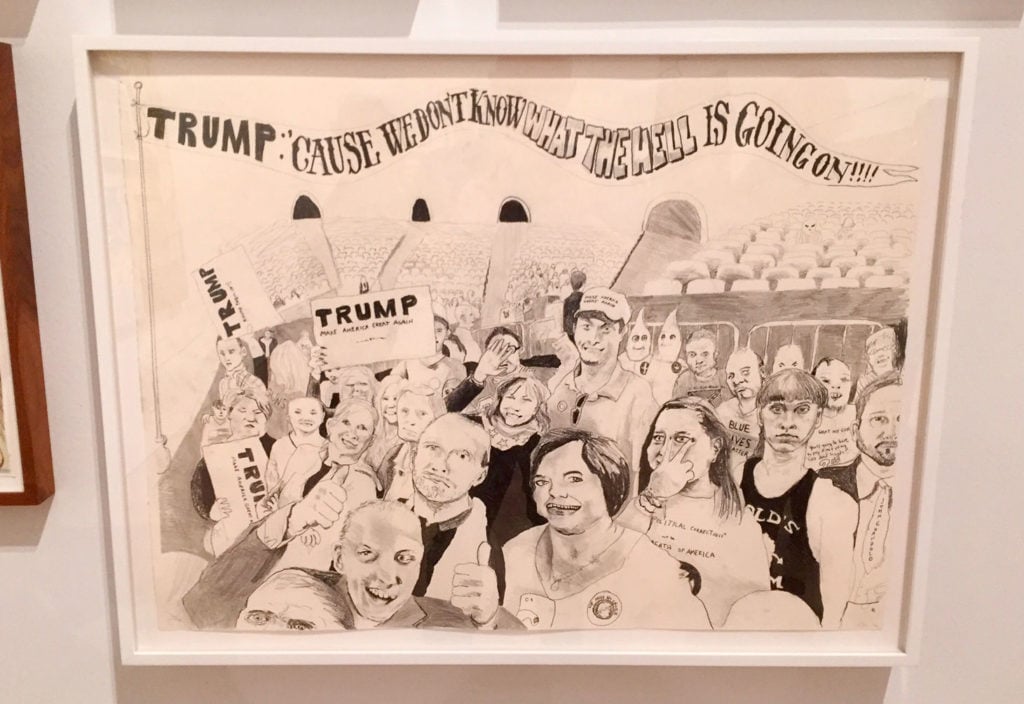 Celeste Dupuy-Spencer, Trump Rally (And Some of Them I Assume Are Good People) (2016). Image: Ben Davis.