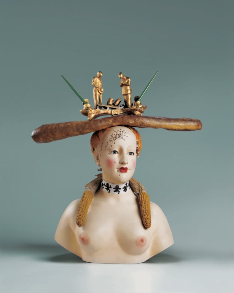 Salvador Dalí, <em>Buste de femme rétrospectif</em>, (1933, cast 1977). Painted and gilded bronze and mixed media. Edition 8/8. Courtesy of Di Donna Galleries. © Salvador Dalí, Fundació Gala-Salvador Dalí, Artists Rights Society (ARS), New York 2017.