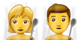 Woman and Man in Steamy Room emoji. Courtesy of Emojipedia. 