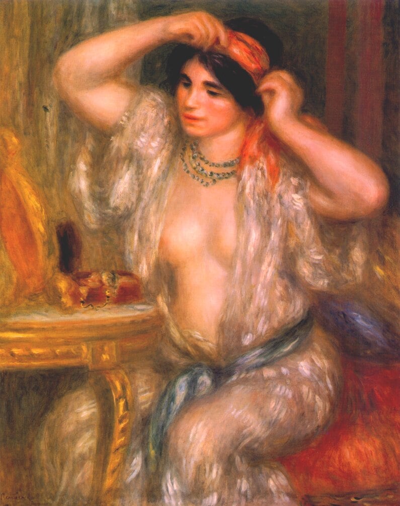 Pierre Auguste Renoir, <em>Gabrielle at the Mirror</em> (1910). 