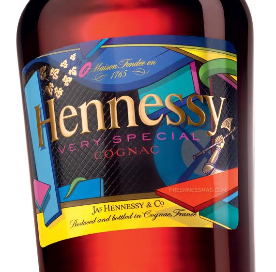 KAWS did an illustration for Hennessy Cognac labels in 2011. Courtesy Hennessy. 