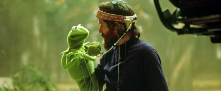 Jim Henson and Kermit the Frog on the set of <em>The Muppet Movie</em>. Courtesy the Jim Henson Company.