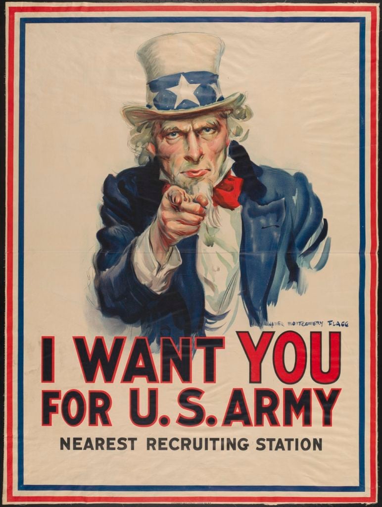 James Montgomery Flagg, <em>I Want You for U.S. Army</em> (circa 1917). Courtesy of the Museum of the City of New York, gift of John W. Campbell.