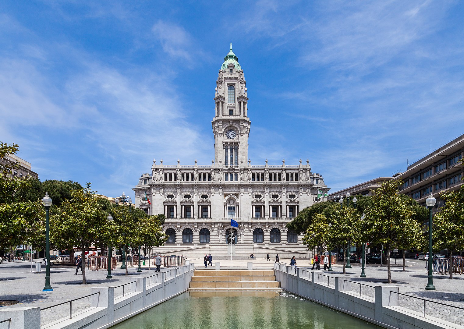 Porto city Hall, Portugal. Photo by Diego Delso, CC BY-SA 3.0, Creative Commons Attribution-Share Alike 3.0 Unported license.