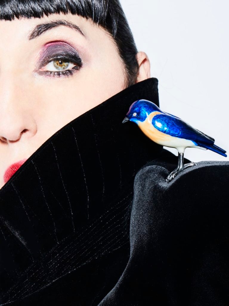 John Baldessari, Mr. Blue Bird on my Shoulder (with Diamonds) (2013). © John Baldessari. Courtesy the artist, Marian Goodman Gallery and Hauser & Wirth.