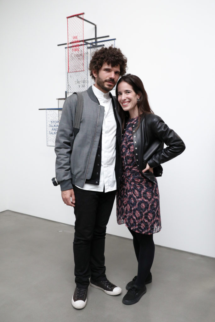 Marc Azoulay and Marie Salome Peyronnel at the opening of the new Galerie Perrotin on the Lower East Side. Courtesy BFA.