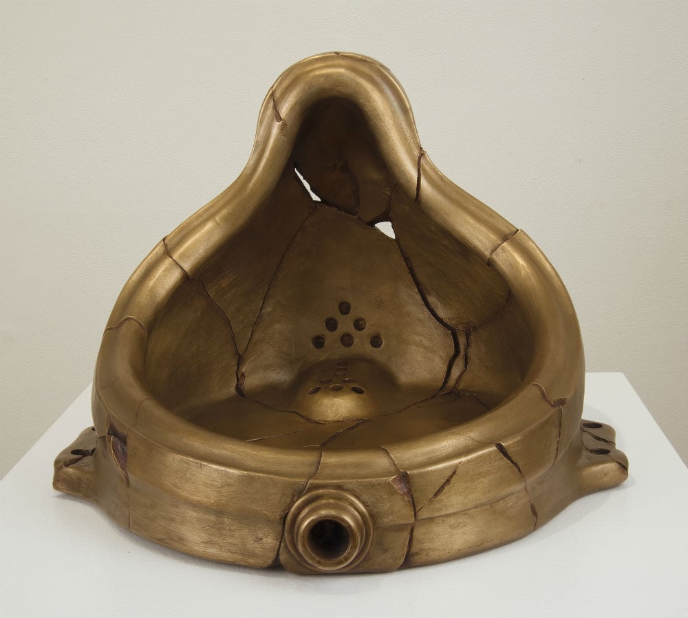 Mike Bidlo, <em> Fractured Fountain (Not Duchamp Fountain 1917) </em>(2015). Image courtesy Francis M. Naumann Fine Art, LLC.