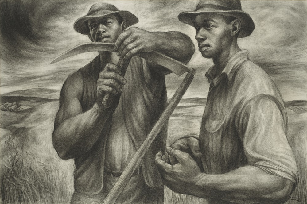 Charles White, <i>HarvestTalk</i> (1953) The Art Institute of Chicago. Restricted gift of Mr. and Mrs. Robert S. Hartman 1991. © The Charles White Archives