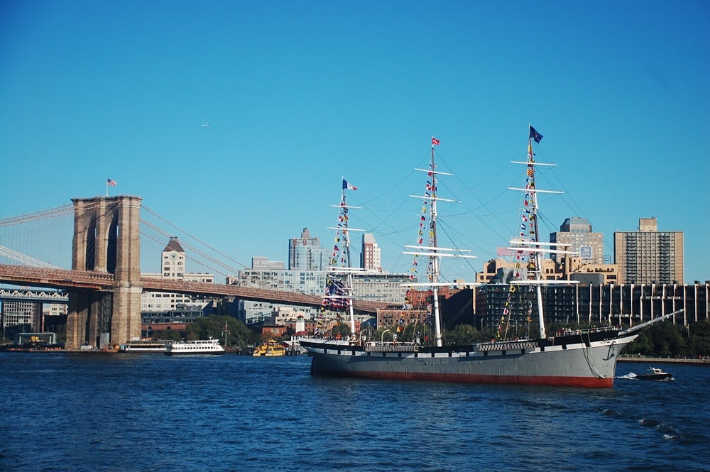 The Wavetree returns to New York. Photo by Kenneth Sommer. Courtesy South Street Seaport Museum.