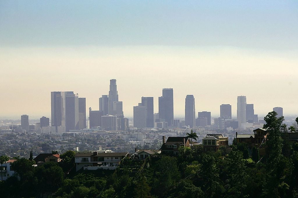 The downtown Los Angeles skyline. Photo: David McNew/Getty Images.