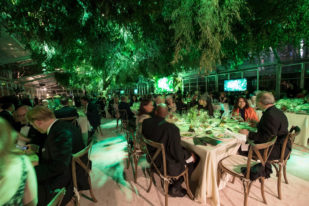 The interior of the tent was draped in greenery, and featured music by a Dallas-based trio. Photo courtesy of Bruno.
