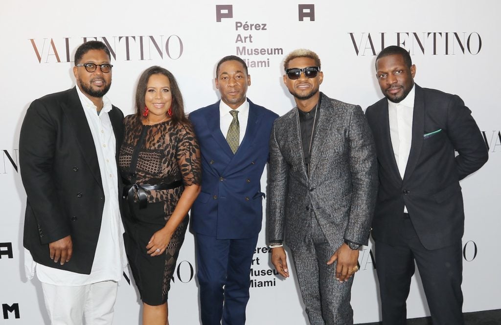 Jayson Jackson, Jessica Sirmans, Franklin Sirmans, Usher & Jaha Johnson at PAMM Art of the Party presented by Valentino. Photo courtesy of Getty.