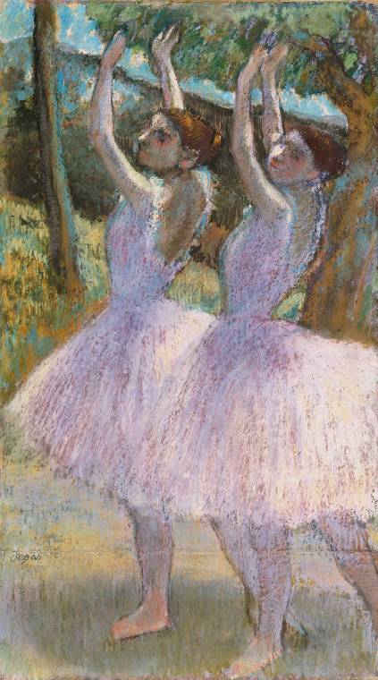 Edgar Degas, Danseuses aux jupes violettes, bras levés (circa 1895–98). Courtesy of the Fitzwilliam Museum, Cambridge.